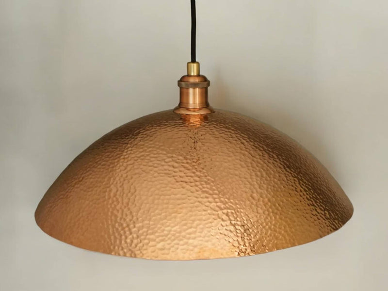 Handcrafted Hammered Solid Copper Dome Pendant Ceiling Light Fixture