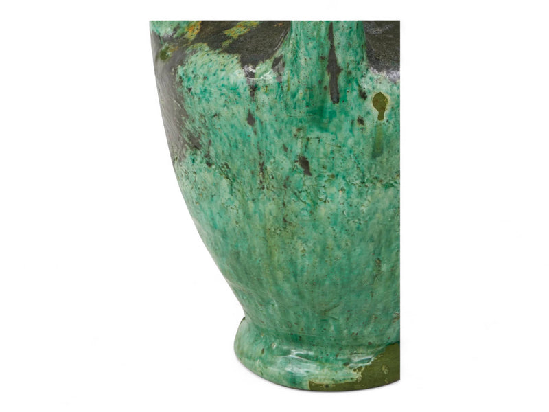 Artisan Handmade Moroccan Tamegroute  Green Glazed Vase