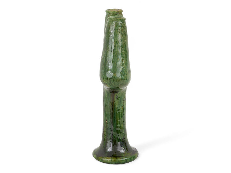 Artisan Handmade Moroccan Tamegroute  Green Glazed Vase