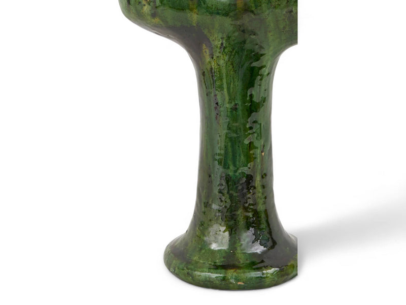 Artisan Handmade Moroccan Tamegroute  Green Glazed Vase