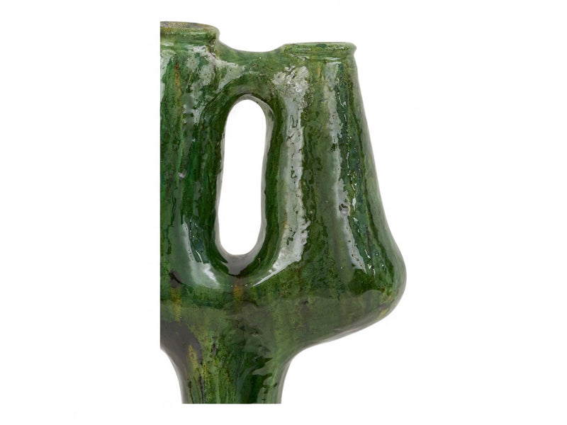 Artisan Handmade Moroccan Tamegroute  Green Glazed Vase