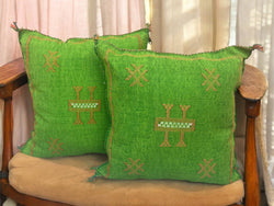 Cactus Silk Pillow, Handmade Lumbar Cushion, Moroccan Sabra Decorative Pillow for Home