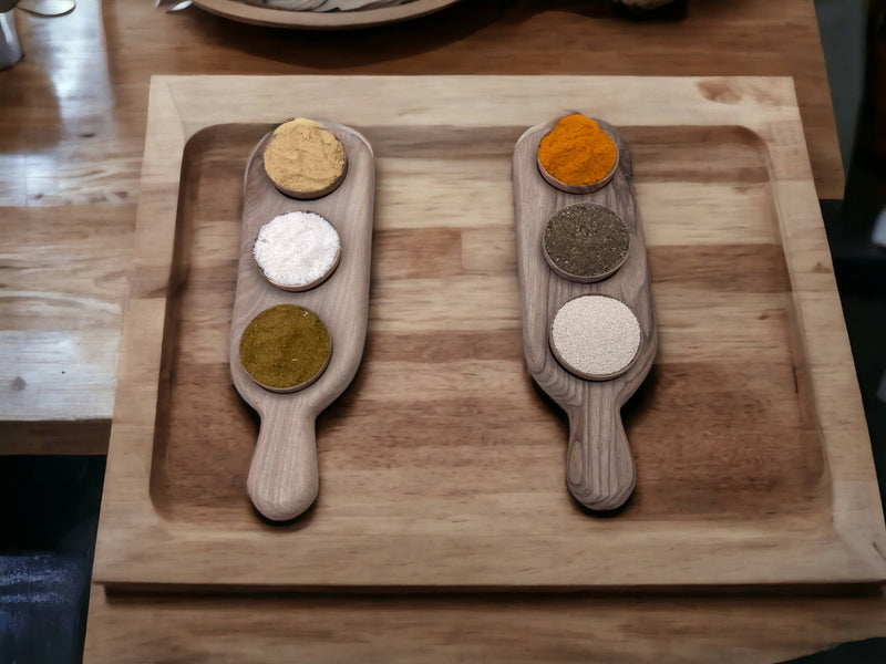 Handmade Walnut Wood Spice Tray. 