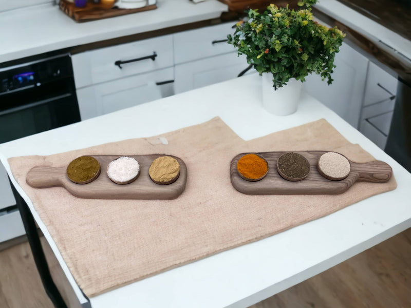 Handmade Walnut Wood Spice Tray. 