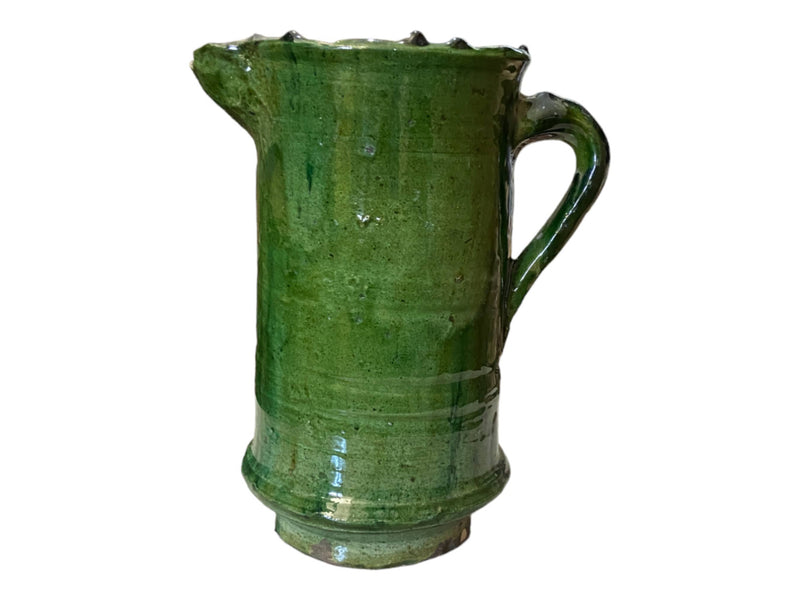 Artisan Handmade Moroccan Tamegroute  Green  Glazed Vase