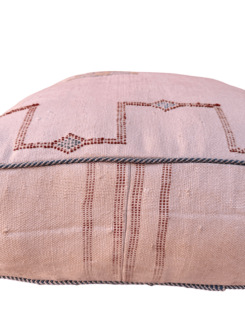 Handmade Cactus Silk Pouf – Moroccan luxury for your living space. Silk square pouf, perfect Ottoman Footstool. Elevate with style.