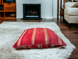 Artisan-Crafted Moroccan Handwoven Kilim Pillow and Berber Style Cushion, Perfect for Boho-Inspired Cozy Home Decor with Moroccan Handmade Wool Touch.