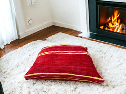 Artisan-Crafted Moroccan Handwoven Kilim Pillow and Berber Style Cushion, Perfect for Boho-Inspired Cozy Home Decor with Moroccan Handmade Wool Touch.