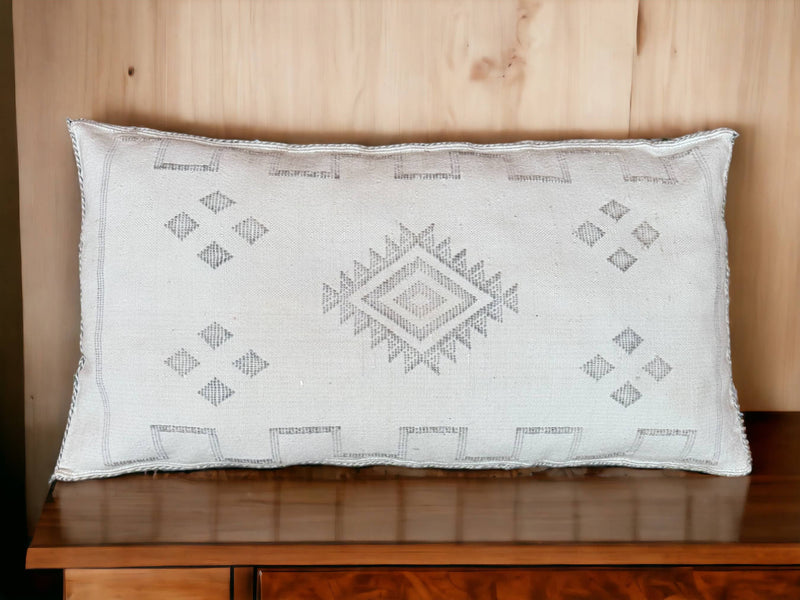 Moroccan Cactus Lumbar, Sabra Silk, Berber Cushion -  Sofa Pillow, Bohemian Style Cushion Cover