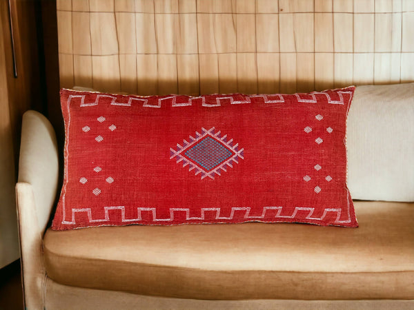 Moroccan Cactus Lumbar, Sabra Silk, Berber Cushion -  Sofa Pillow, Bohemian Style Cushion Cover