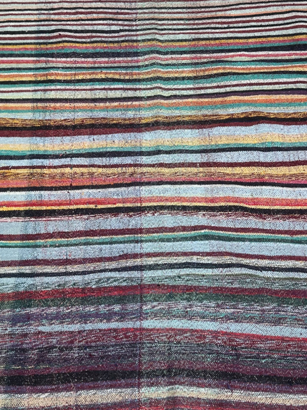 Moroccan Vintage Berber Striped Kilim Rug: Explore Enduring Beauty