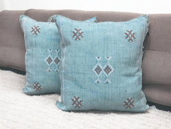 Cactus Silk Pillow, Handmade Lumbar Cushion, Moroccan Sabra Decorative Pillow for Home