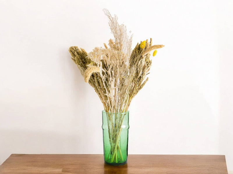 Handmade Moroccan Beldi Carafe - Recycled Glass Vase with Unique Artisanal Charm