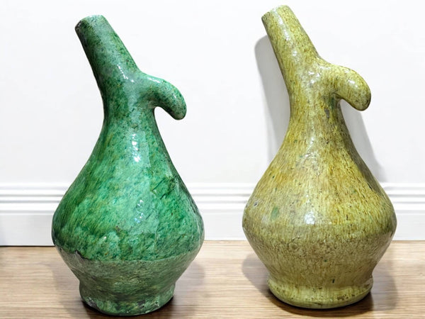 Zak Handcrafted Moroccan Ceramic Vase – Unique Sculptural Design with Artistic Nose-Like Curve