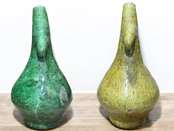 Zak Handcrafted Moroccan Ceramic Vase – Unique Sculptural Design with Artistic Nose-Like Curve