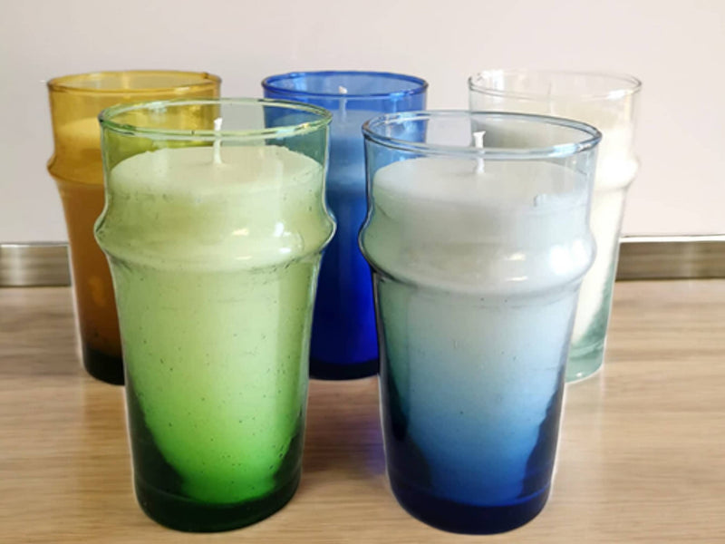 Hand-Blown Recycled Glass Candle  Holders