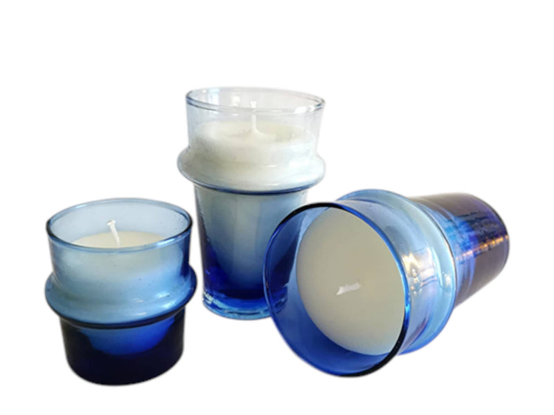 Hand-Blown Recycled Glass Candle  Holders