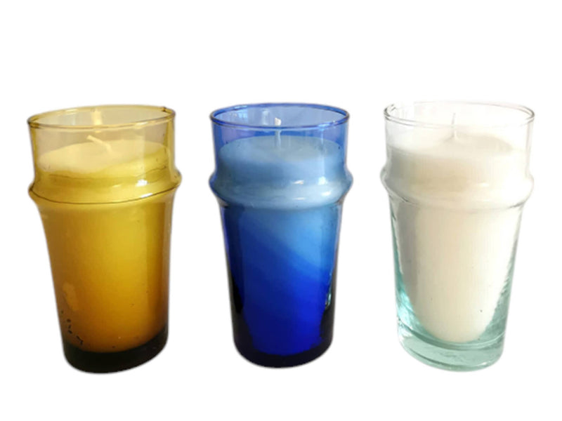 Hand-Blown Recycled Glass Candle  Holders