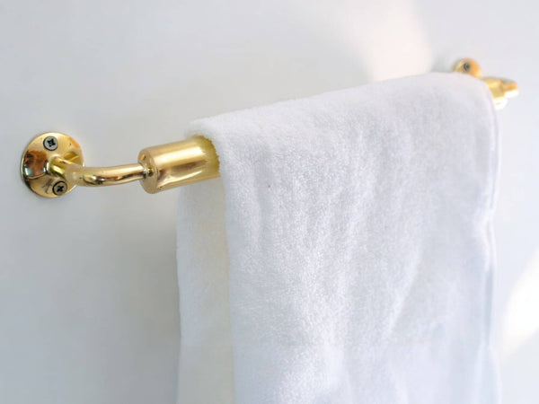 Elegant Brass Towel Holder for Bathroom - Stylish Wall-Mounted Towel Rack