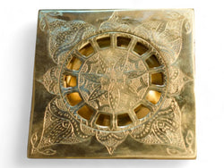 Engraved Solid Brass Floor Drain - Elegant Square Shower Drain