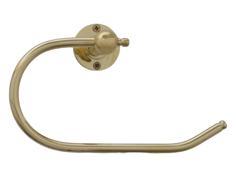 Handcrafted Brass Towel Holder - Wall Mount Towel Hanger and Hook for Powder Room