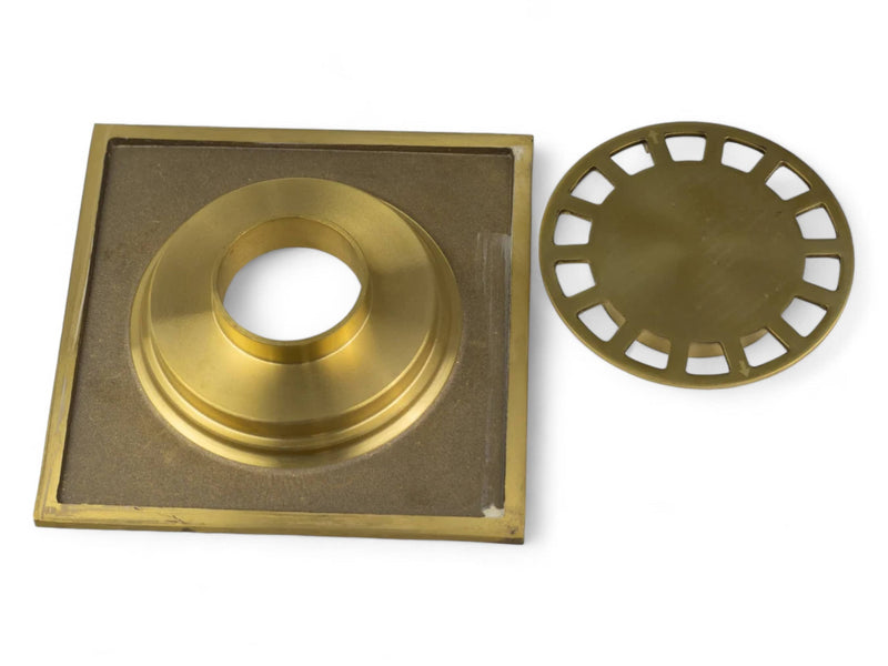 Unlacquered Solid Brass Floor Drain - Elegant Square Shower Drain