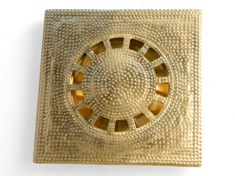 Hammered Solid Brass Floor Drain Cover - Elegant Square Shower Drain