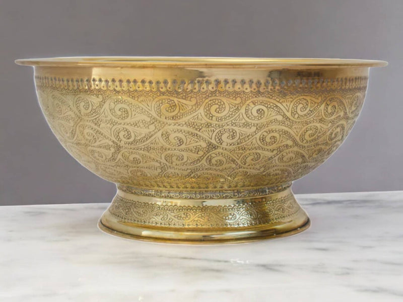 Copper Bathroom Vessel Sink – Hand Engraved & Hammered Bowl Vanity Sink