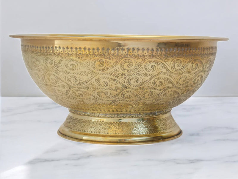 Copper Bathroom Vessel Sink – Hand Engraved & Hammered Bowl Vanity Sink